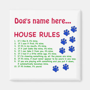 Imán Reglas de la Casa del Perro - reglas para vivir