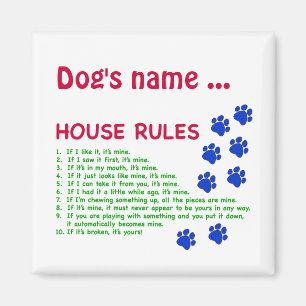 Imán Reglas de la Casa del Perro - reglas para vivir