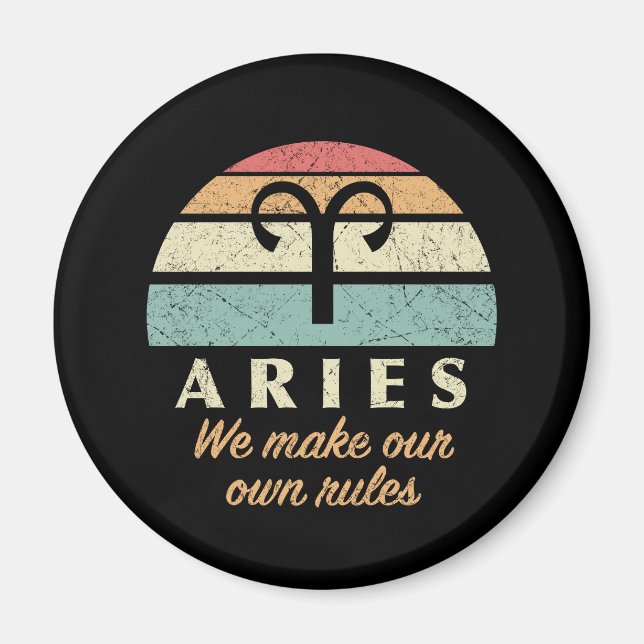 Imán Reglas divertidas de Aries Zodiac (Frente)