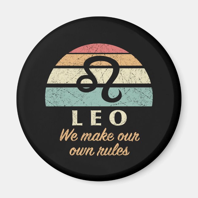 Imán Reglas divertidas de Leo Zodiac (Frente)