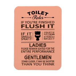 Imán Reglas Divertidas del Inodoro Baño Humor