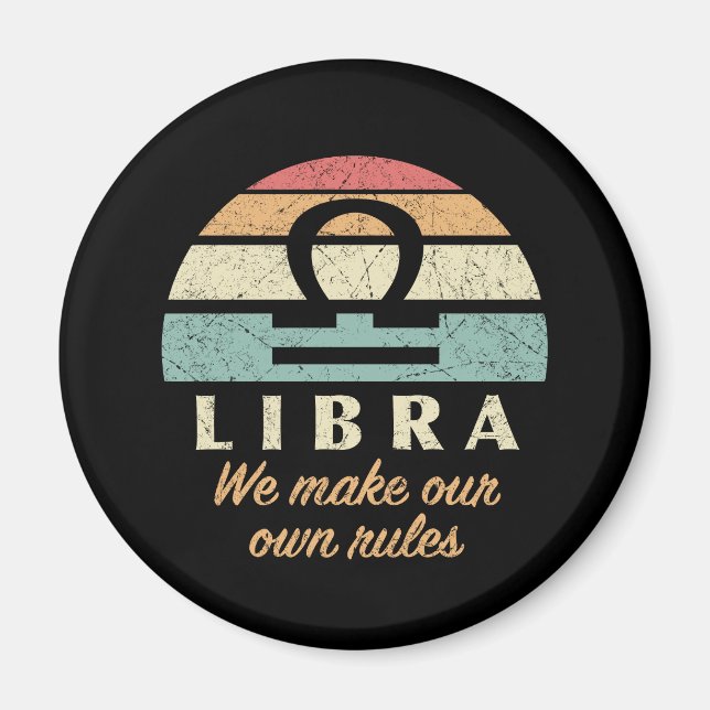 Imán Reglas Divertidas del Zodíaco Libra (Frente)