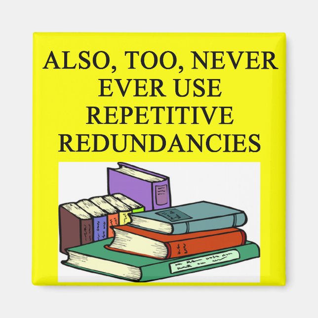 Imán reglas divertidas para los escritores (Frente)