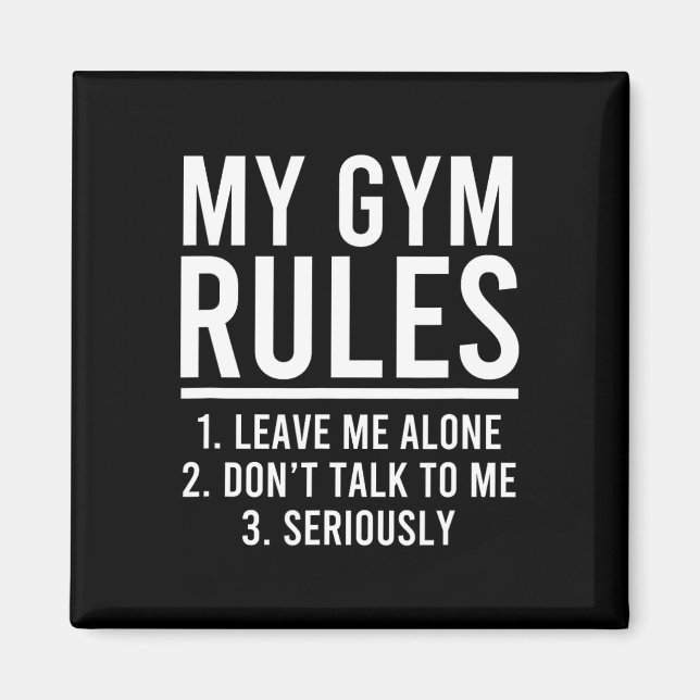 Imán Reglas divertidas para mi gimnasio (Frente)
