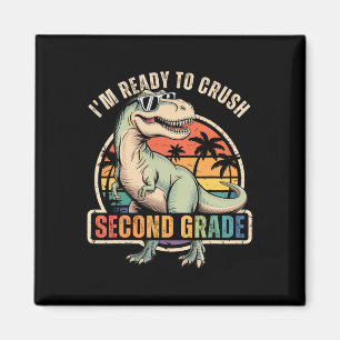 Imán Regreso a clases niño dinosaurio Estoy listo para 