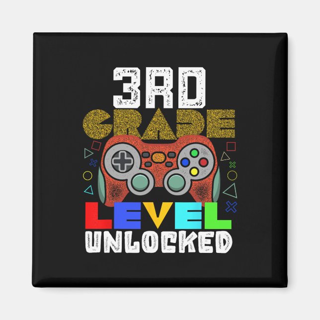 Imán Regreso a la Escuela Gamer de 3er Grado (Frente)