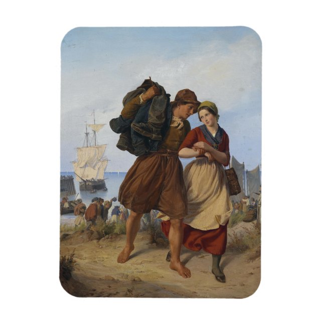 Imán Regreso del pescador (por Rudolf Jordan) (Vertical)