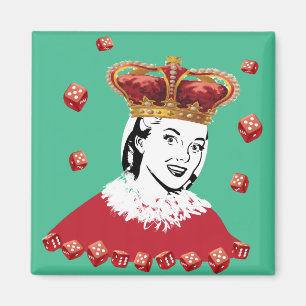 Imán Reina de dados - añada su propia foto