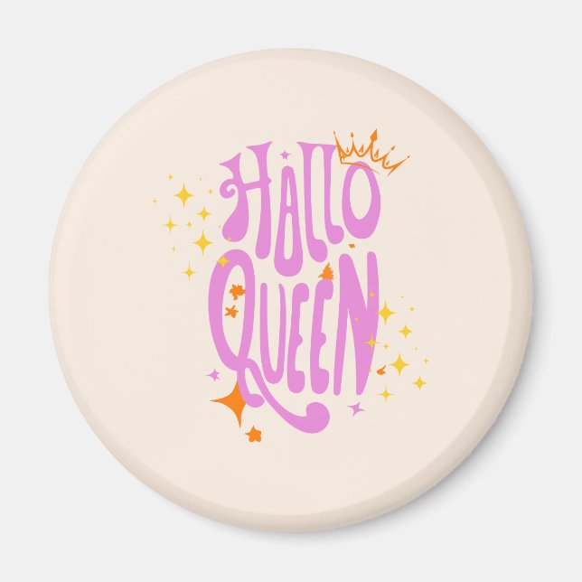 Imán Reina de Halloween, Halloqueen, arte de Halloween  (Frente)