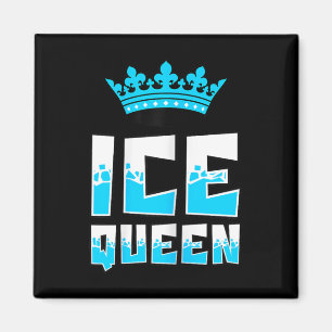 Imán Reina de Hielo Gráfico Pesca en Hielo Pescador Cañ