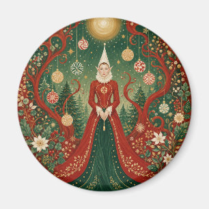 Imán Reina Elfa del Bosque Encantado de Navidad