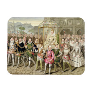 Imán Reina Elizabeth I en la procesión con sus
