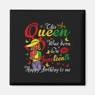 Imán Reina negra afroamericana feliz cumpleaños Junete