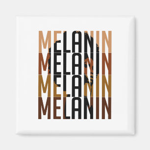Imán Reina Negra Melanina Afro Mujeres Tipografía Retro