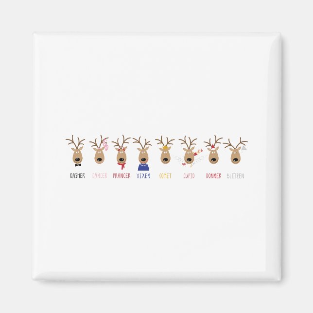 Imán Reindeer de Santas (Frente)