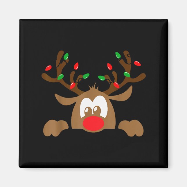 Imán Reindeer Face Matching Family Christmas Deer Girl  (Frente)