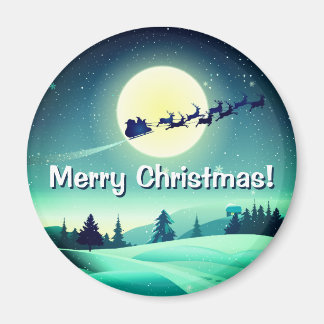 Imán Reindeer Flying Sleigh