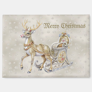 Imán Reindeer Sleigh Holiday Magnet