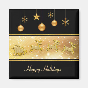 Imán Reindeer Sleigh Holiday Navidades Magnet