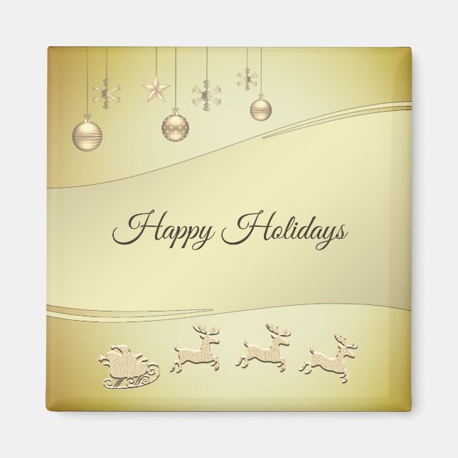 Imán Reindeer Sleigh Navidades Magnet (Frente)