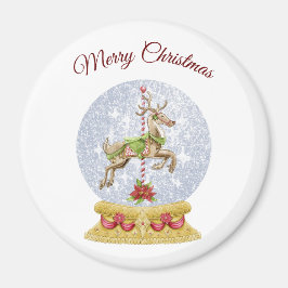 Imán Reindeer Water Globe