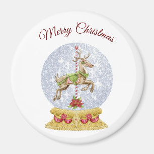 Imán Reindeer Water Globe