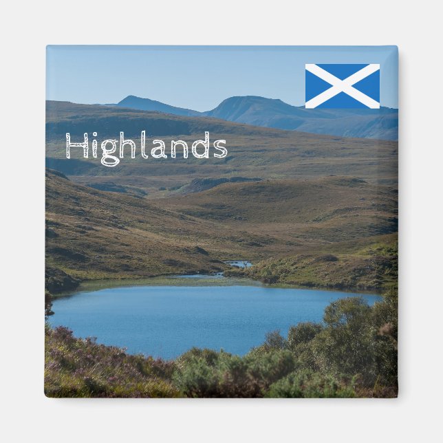 Imán Reino Unido, Escocia - Paisaje típico de las tierr (Frente)