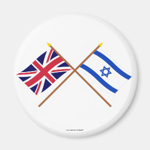 Imán Reino Unido y banderas cruzadas Israel