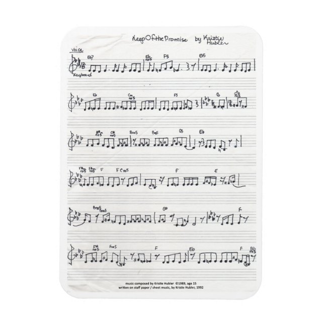 Imán Rejilla manuscrita Refrigerador de rectángulo de m (Vertical)