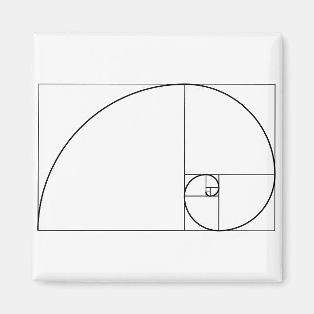 Imán Relación de oro espiral fibonacci (Frente)