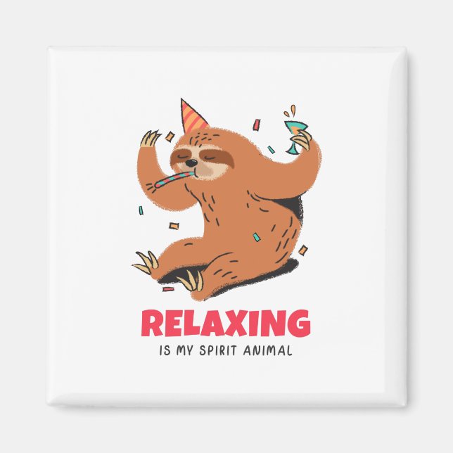 Imán Relajarse es mi animal espiritual (Frente)