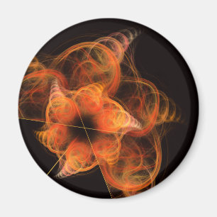 Imán Relámpagos Abstract Art Round Magnet