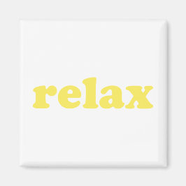 Imán Relax amarillo moderno tipografía divertido