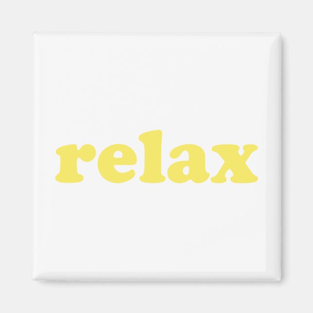 Imán Relax amarillo moderno tipografía divertido (Frente)