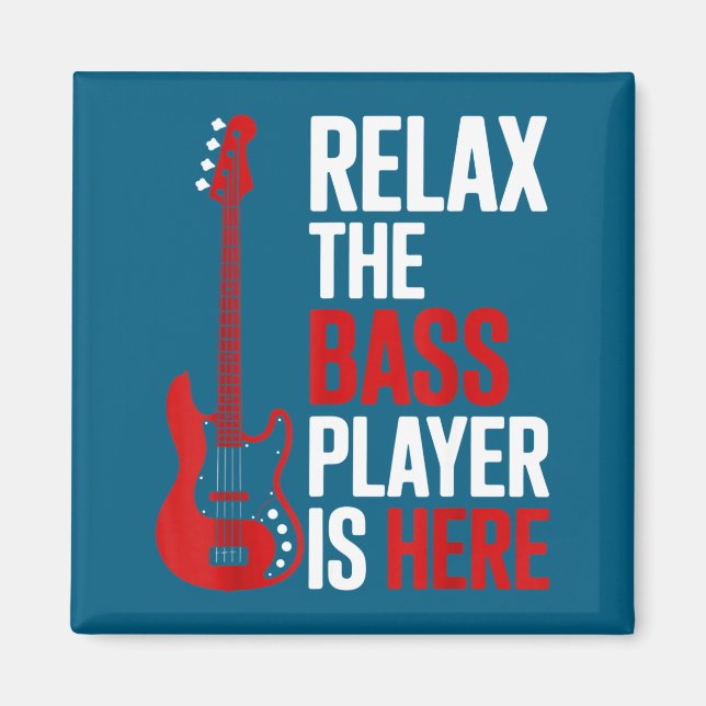 Imán Relax The B Player Is Here Retro Guitar Musician F (Frente)