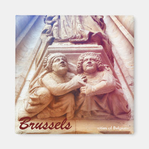 Imán relieve gótico en Grand Place, Bruselas, Bélgica