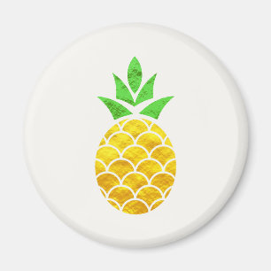Imán Relieve metalizado de verano personalizado Oro Piñ