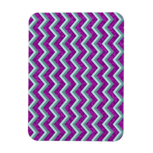 Imán Relieve metalizado magenta y patrón ZigZag Verde a