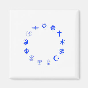 Imán Religiones del mundo azul