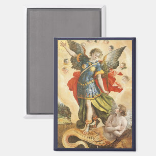 Imán Religioso Vintage, San Miguel Derrota a Lucifer