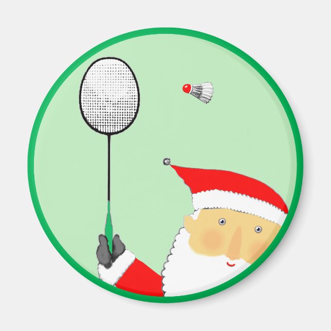 Imán Relleno de calcetín de Navidad de bádminton (Frente)