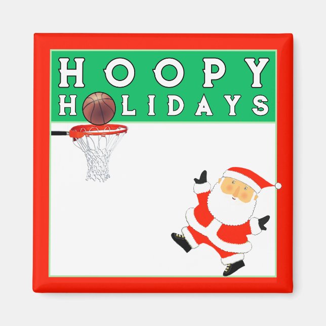 Imán Relleno de calcetín de Navidad de baloncesto (Frente)