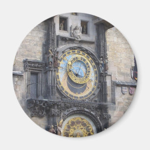 Imán Reloj astronómico de Praga en la vieja plaza