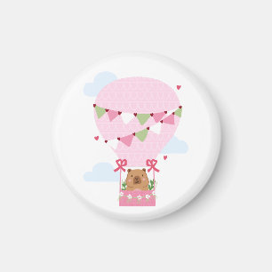 Imán Reloj de cumpleaños de capybara para niños
