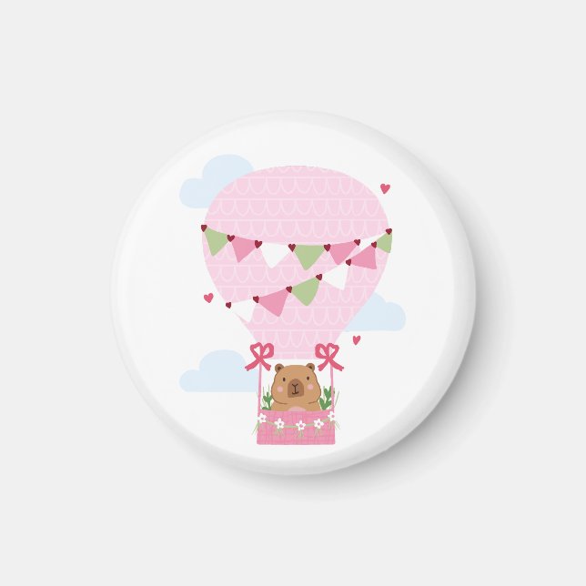Imán Reloj de cumpleaños de capybara para niños (Frente)
