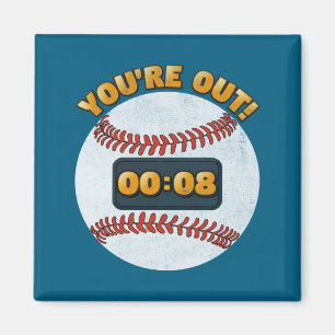 Imán Reloj de lanzamiento de béisbol 15 segundos diseño