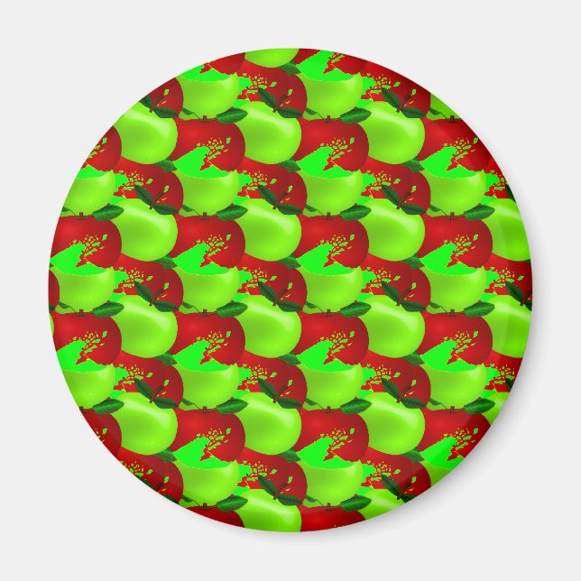 Imán Reloj de manzanas (Frente)