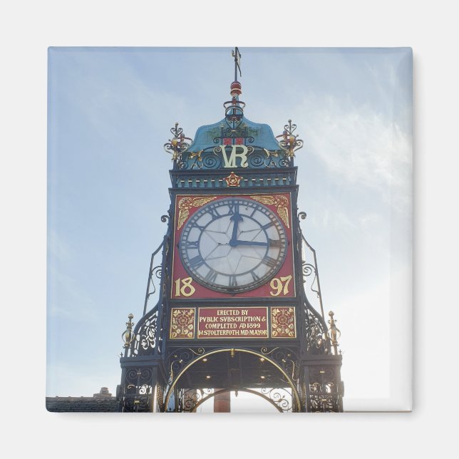 Imán Reloj de muros de la ciudad de Chester (Frente)