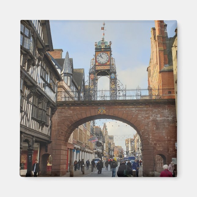 Imán Reloj de muros de la ciudad de Chester (Frente)