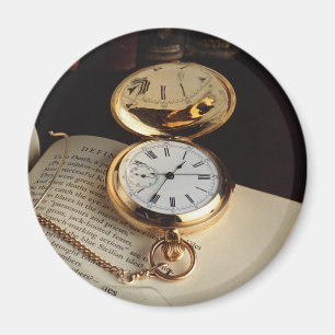 Imán Reloj de oro elegante viejo elegante